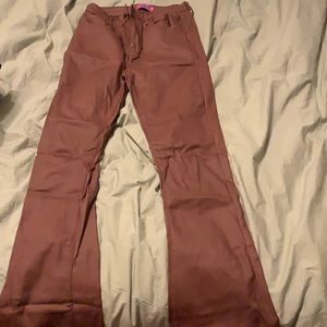 Edikted brown flare leather pants